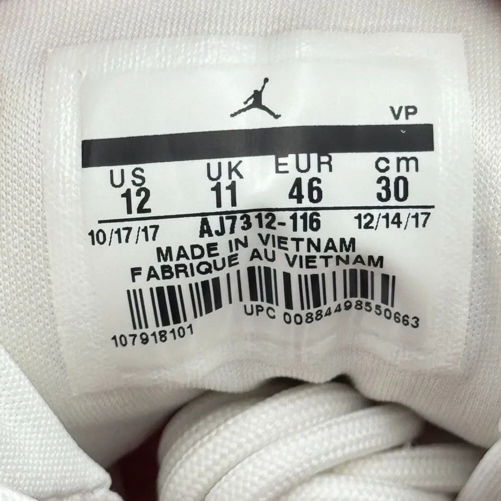 Air Jordan First Class Mens 12 White Cement Elephant Print AJ7312-116